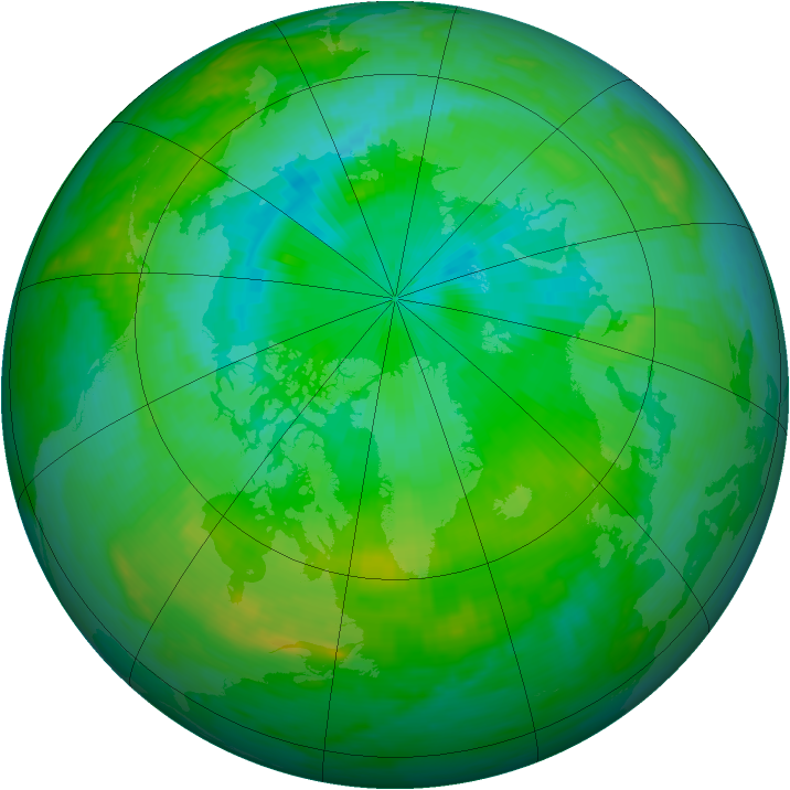 Arctic ozone map for 30 July 1992